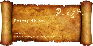 Petry Éva névjegykártya