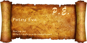 Petry Éva névjegykártya